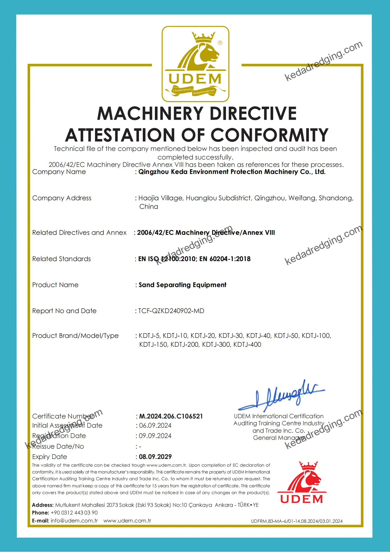 Certificate of CE grass cutting boat